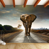 电视背景墙纸壁纸客厅卧室沙发3D墙布大型壁画 立体抽象大象
