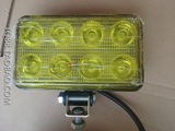 LED大灯远近光4寸方黄色防雾货车灯前照灯汽车改装灯射灯12v80v