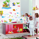 11墙贴贴画幼儿园教室装饰画墙纸自粘贴画海绵宝宝海洋鱼贴纸