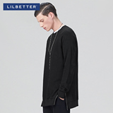 Lilbetter男士卫衣 日系潮牌秋季外套侧拉链纯色学生套头卫衣男lb