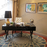 欧式中式样板间圆形地毯客厅茶几沙发 卧室床边手工腈纶地毯定制