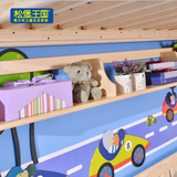 松堡王国 北欧松木 双层床床中书架 青少年儿童环保家具儿童房