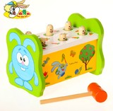 宝宝木制打地鼠玩具 亲子互动游戏 敲击玩具 1-2-3岁