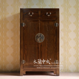 新中式简约老榆木鞋柜玄关柜仿古实木储物柜 明清古典家具定制