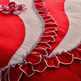 全棉婚庆四件套纯棉 结婚床上用品双人2.0m床笠式 床单四件套大红