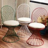 复古做旧个性时尚咖啡厅椅创意镂空网状靠背椅吧台椅凳子餐桌椅子
