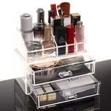 亚加丽加 公主欧式抽屉式桌面收纳盒 透明桌面化妆整理盒首饰盒