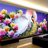 孔雀花开富贵十字绣新款客厅大幅2米满绣凤凰图牡丹花卉卧室挂画