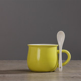 陶瓷马克杯早餐碗杯日式小号麦片碗粥燕麦牛奶杯带手柄彩色大容量