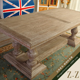 正泽家具法式美式乡村2.2米长餐桌实木会议桌出口西大尺寸餐桌