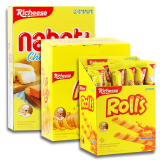印尼进口零食品richeese丽芝士纳宝帝奶酪威化夹心饼干nabati包邮