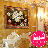 欧式手绘油画古典花卉酒店客厅餐厅装饰手工画卧室玄关正品GDH674