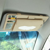 汽车真皮多功能纸巾盒挂式遮阳板抽纸盒套 车载车用CD收纳光盘夹
