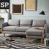 SPhome现代简约工业美欧式Quinn北欧现代布艺实木转角沙发组合