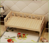 儿童拼接小床带护栏木质床松木床女孩男孩公主床1.2米单人床