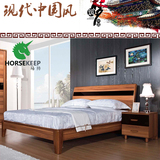 现代简约原木实木1.5米1.8米双人床新床储物高箱床排骨架大小户型