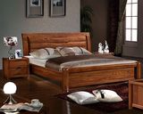 工厂直销 住宅家具 实木床1.5 双人床1.8米 榆木床铺可调高低A19