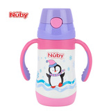 【天猫超市】Nuby/努比不锈钢真空按键式保温吸管杯 企鹅 280ml