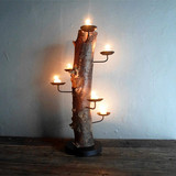 地中海风格复古怀旧灯塔烛台摆件创意桌面装饰品做旧个性烛台3-0
