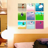 儿童房挂画家居装饰画音乐教室卡通壁画幼儿园墙画无框画韩式插画
