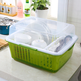 沃之沃 塑料组合大号碗柜有盖厨房餐具整理柜碗碟筷子沥水架角架