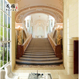 3D立体空间延伸壁画玄关走廊过道竖版背景墙纸壁纸 欧式宫殿楼梯