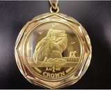 【海宁潮】马恩岛1995年世界名猫系列土耳其猫1盎司纪念金币吊坠