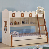 地中海家具风格床美式乡村床实木板式床高低床双层床儿童床子母床
