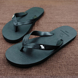 夏季男鞋纯黑色沙滩防滑夹角平底跟休闲凉拖鞋时尚简约人字拖包邮