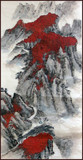 中国画 水墨画 纯手绘写意山水画 漫山红遍  四尺整张竖幅中堂