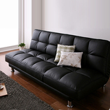日式现代简约多功能小户型沙发床 折叠沙发床 单人双人皮艺沙发床
