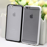 六plus黑白色边框女苹果五代塑料透明iphone6s手机壳软套5s/se