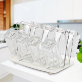 诗诺雅厨房用品创意时尚玻璃杯架置物架 杯架子沥水杯架水杯挂架