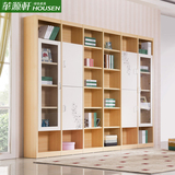 华源轩自由组合组装书柜现代简约组合书架板式玻璃门置物柜储物柜