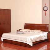 爱绿居 中式全实木精品家具 现代中式木质双人床1.5 高箱床1.8米