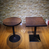 热卖2人组装正方形散装咖啡厅方椅店实木甜品茶餐厅桌椅小圆桌