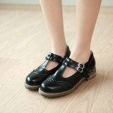 初中生小学生黑色皮鞋9-10-11-12-13-14-15岁大童女孩子春秋单鞋
