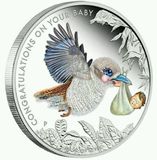 1212宝宝出生礼物2015新生婴儿纪念币1/2盎司彩色银币