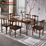 全实木餐桌椅组合 水曲柳餐桌餐椅 现代简约新中式客厅家具 包邮