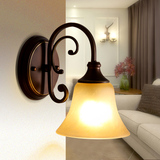 欧式复古美式乡村玻璃灯罩走廊过道阳台酒店房间客厅卧室床头壁灯