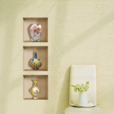 佩格F04 3D仿真立体墙贴卧室装饰3D贴画客厅沙发背景壁画彩瓷花瓶