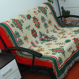藏族风情线毯 民族风纯棉针织毯子加厚 双面盖毯绒毛毯沙发巾地毯
