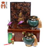泥语陶瓷 冰裂茶叶罐 陶瓷大号双罐礼盒装 绿茶红茶白茶黑茶通用
