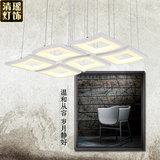 清瑶 创意个性LED餐厅吊灯三头现代简约温馨长方形亚克力书房吊灯