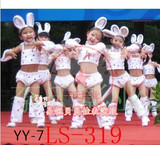 2015表演衣服圣诞节动物小花兔子卡通服饰舞蹈定制演出服女儿童