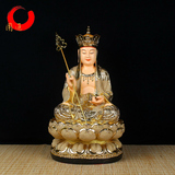 圆通佛具 40厘米地藏王菩萨 树脂玻璃钢佛像 娑婆三圣 地藏王佛像