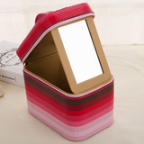 化妆箱子亚克力透明储物盒缔家乐专业化妆包收纳包大容量手提镜子