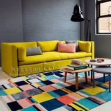 彩色抽象条纹宜家地毯客厅茶几沙发地毯卧室床边玄关手工地毯定制