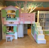 铺带书桌抽屉滑梯多功能箱体儿童高低床双层梯柜床实木子母床上下