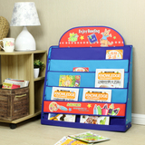 包邮儿童书柜储物架宝宝环保布艺书架画册可折叠安全幼儿园图书架